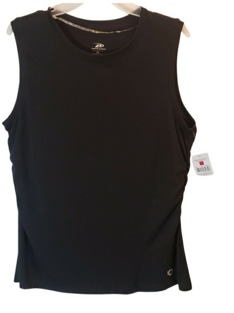 Pro Player 2X women cinch side muscle sleeveless tank top in a soft black.